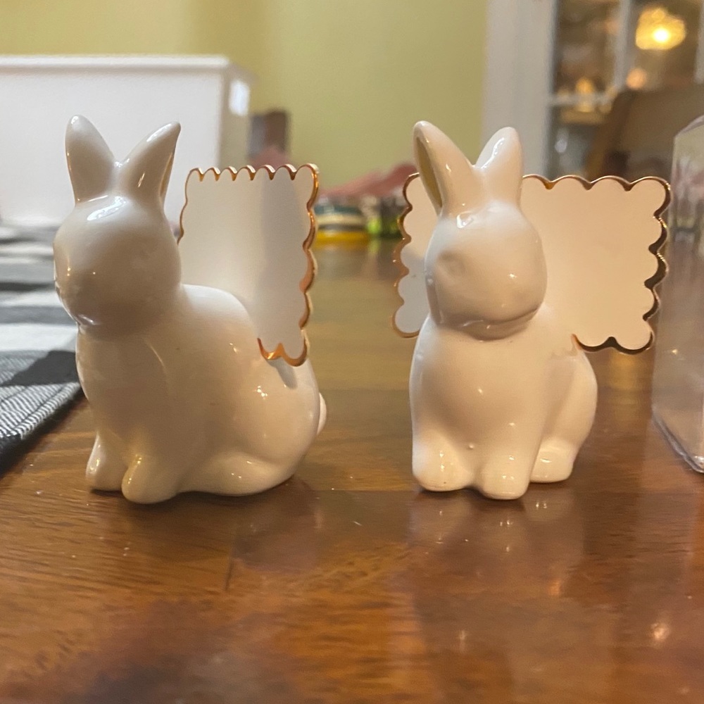 🆕Set of 2 bunny meal place card holders Easter